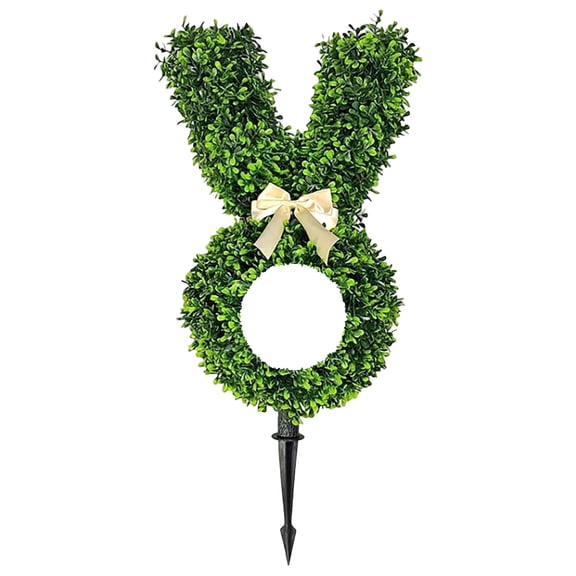 ABODELINE Easter Bunny Topiary Tree Artificial Rabbit Topiary Outdoor Decorations 21 in Artificial Bunny-Shaped Tree Faux Boxwood Plant for Garden Home Indoor Porch Decor