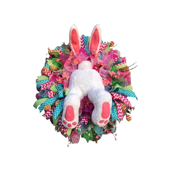 ABODELINE Easter Bunny Wall Stickers for Front Door, 2026 New Bunny Door Ornament Rabbit Garland Wreath, Upgrade Handmade Easter Rabbit Butt Decorations Cute Bunny Butt Wall Decorations