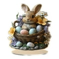thumbnail image 1 of ABODELINE Easter Egg Bunny Figurine, Embossed Resin Decorative Egg Shaped Bunny Decor with Purple Gem, Spring Rabbit Statue Gifts Indoor Tabletop Centerpiece Mantel Shelf Desk Home Decorations, 1 of 5