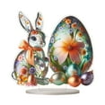 thumbnail image 1 of ABODELINE Easter Egg Bunny Figurine, Embossed Resin Decorative Egg Shaped Bunny Decor with Purple Gem, Spring Rabbit Statue Gifts Indoor Tabletop Centerpiece Mantel Shelf Desk Home Decorations, 1 of 4