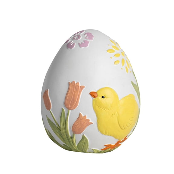 ABODELINE Easter Egg Figurines – 5" Hand-Painted Resin Decorations with Pastel Easter Egg Design – Perfect for Spring Décor, Tabletops, and Festive Displays Centerpiece for Easter