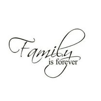 ABODELINE Family is Forever Quote Vinyl Wall Decal Sticker Art, Removable Home Decor, Black, Home Decor Art Letters Lettering Words for Living Room Bedroom, 10.6 x 17.7 inch
