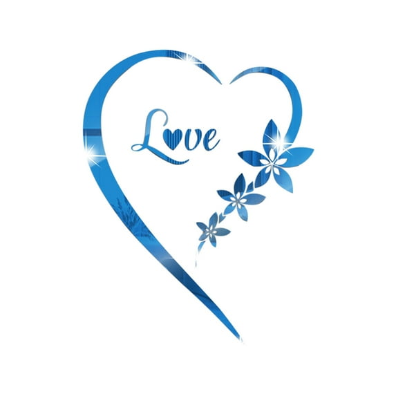 ABODELINE Heart Shape Mirror Wall Sticker, Self-Adhesive Love Heart Acrylic Mirror Wall Stickers Art Mural, DIY Walls Art Home Decor Heart Mirror Wall Decals for Living Room Bedroom Bathroom Office