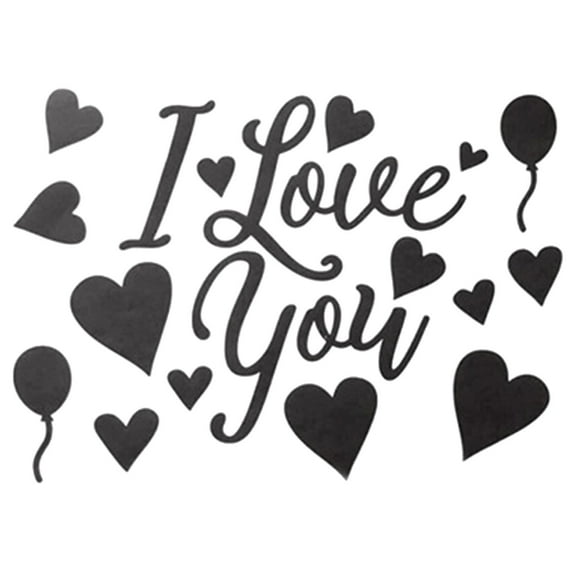 ABODELINE I Love You Balloon Stickers Balloon Decals DIY Letter Self-adhesive Glass Window Paster Wedding Bride Shower Party Supplies