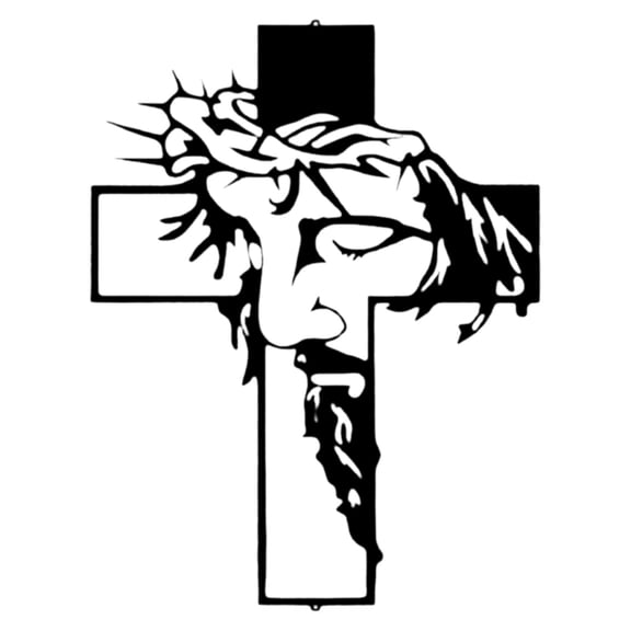 ABODELINE Jesus Wall Cross Decor Metal Crucifix Wall Hanging Wall Sculpture for Living Room Home Office Thankful Religious Gifts Grateful Blessed Christian Home Decor Entry Way, 8.3"x 11.8"