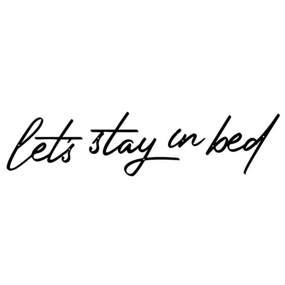 ABODELINE Let’s Stay in Bed Sign Metal Bedroom Wall Decor above Bed, Iron Letters Wall Hanging Art, Farmhouse Wall Art for Bedroom Apartment Office Hotel Decor, Black
