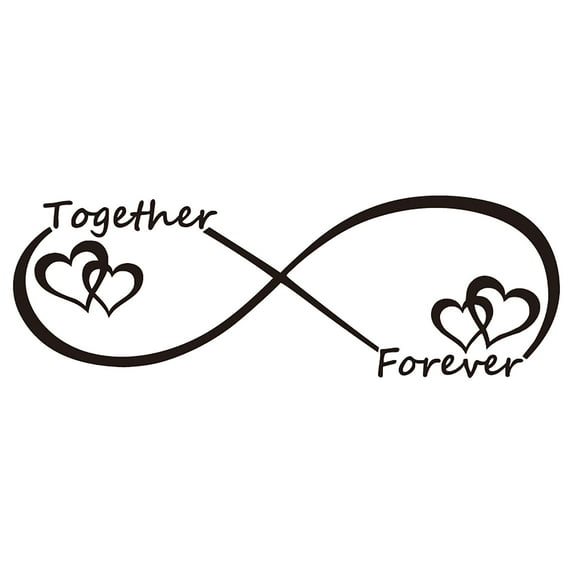 ABODELINE Love Quotes Wall Stickers: Inspirational Vinyl Art Couples Wall Decals for Home Bedroom Bathroom Living Room - Together Forever 22.4"X7.5"