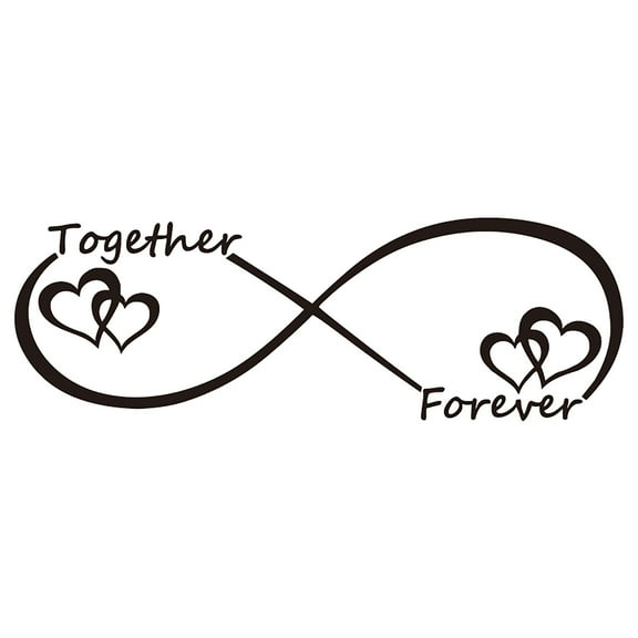 ABODELINE Love Quotes Wall Stickers: Inspirational Vinyl Art Couples Wall Decals for Home Bedroom Bathroom Living Room - Together Forever 22.4"X7.5"