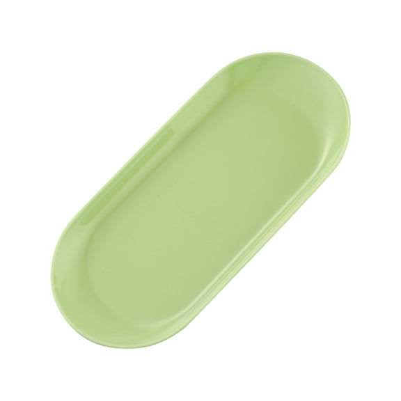 ABODELINE Manicure Tools Storage Tray, Oval Plastic Storage Dish Nail Art Accessory Display Trays, Jewelry Rhinestone Organizer Plate, Makeup Cosmetic Nail Decorations Storages Plate (Small, Green)