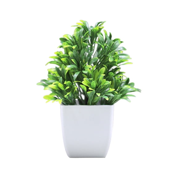 ABODELINE Small Fake Potted Plants for Home Decor Faux Eucalyptus Plant in White Pot Artificial Mini Fern Greenery for Bathroom Shelf Indoor Office Desk Living Room Kitchen Decorations