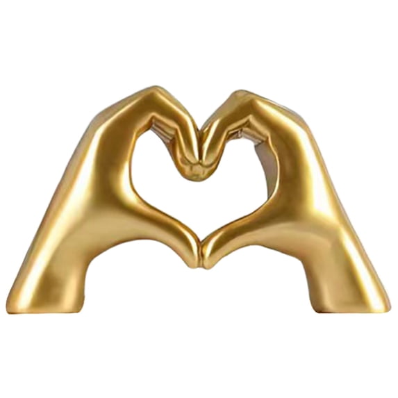ABODELINE Small Heart Hands Sculpture Decor for Living Room Bedroom Bookshelf Coffe Table and Office Display, Love Finger Statue Modern Aesthetic Home Decor, Unique Gift for Wedding Birthday (Black)