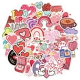 thumbnail image 1 of ABODELINE Valentines Stickers, Love Stickers, 50PCS Holographic Valentine's Day Sticker, Pink Heart Decal Bulk, Waterproof Vinyl Sticker for Waterbottle, Girl Scrapbooking, Envelope Card Mailbox, 1 of 5