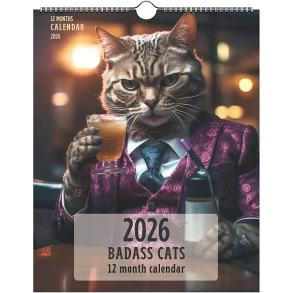 ABODELINE Wall Calendar 2026, Cat Calendar From January 2026 to December 2026, Cat Emojis Theme Large Calendar 8"x11" for Organizing & Planning