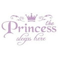 thumbnail image 1 of ABODELINE Wall Sticker The Princess Sleep Here 11 x 19 CM Little Crown Star Art Quotes Wall Decal Decor for Living Room Bedroom, 1 of 2