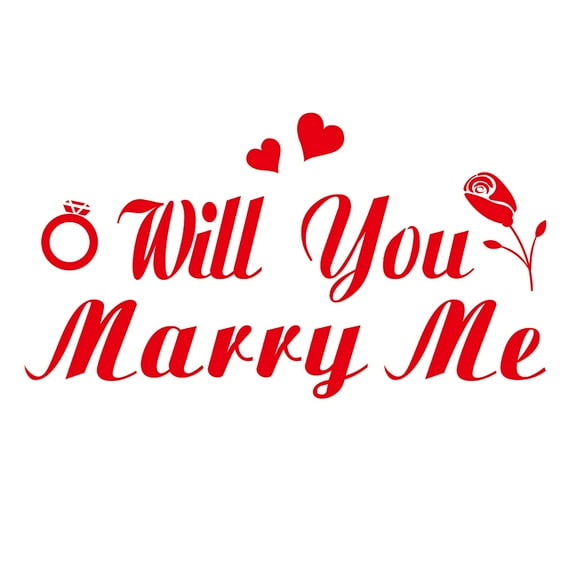 ABODELINE Will You Marry Me Decor Proposal Wedding Party Sign Backdrop Decals Wedding Party Decor for Balloon Arch/Wall Bridal Shower Party Decoration Banner Sign for Bachelorette Engagement Supply