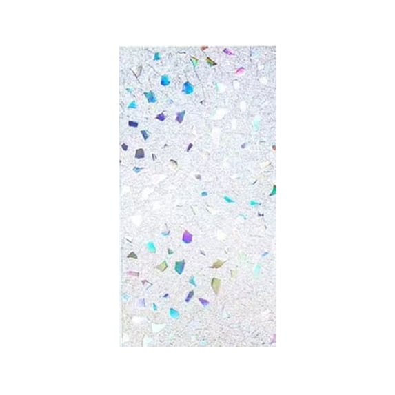 ABODELINE Window Privacy Film Rainbow Film Stained Glass Window Clings, 3D Decorative UV Sun Blocking Sticker, Static Cling Removable Heat Control Tint for Home Door, 47" Non-Adhesive