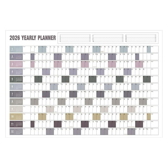 ABODELINE Yearly Wall Calendar with Holidays Full Year Calendar One Page Annual Year Wall Calendar with Stickers Horizontal 29"X 20" (Open) Paper Folded