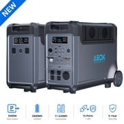 ABOK Ark3600 7680Wh Solar Generator, 3600W LiFePO4 Portable Power Station with Expansion Battery for Home Backup, Blackouts & Hurricanes