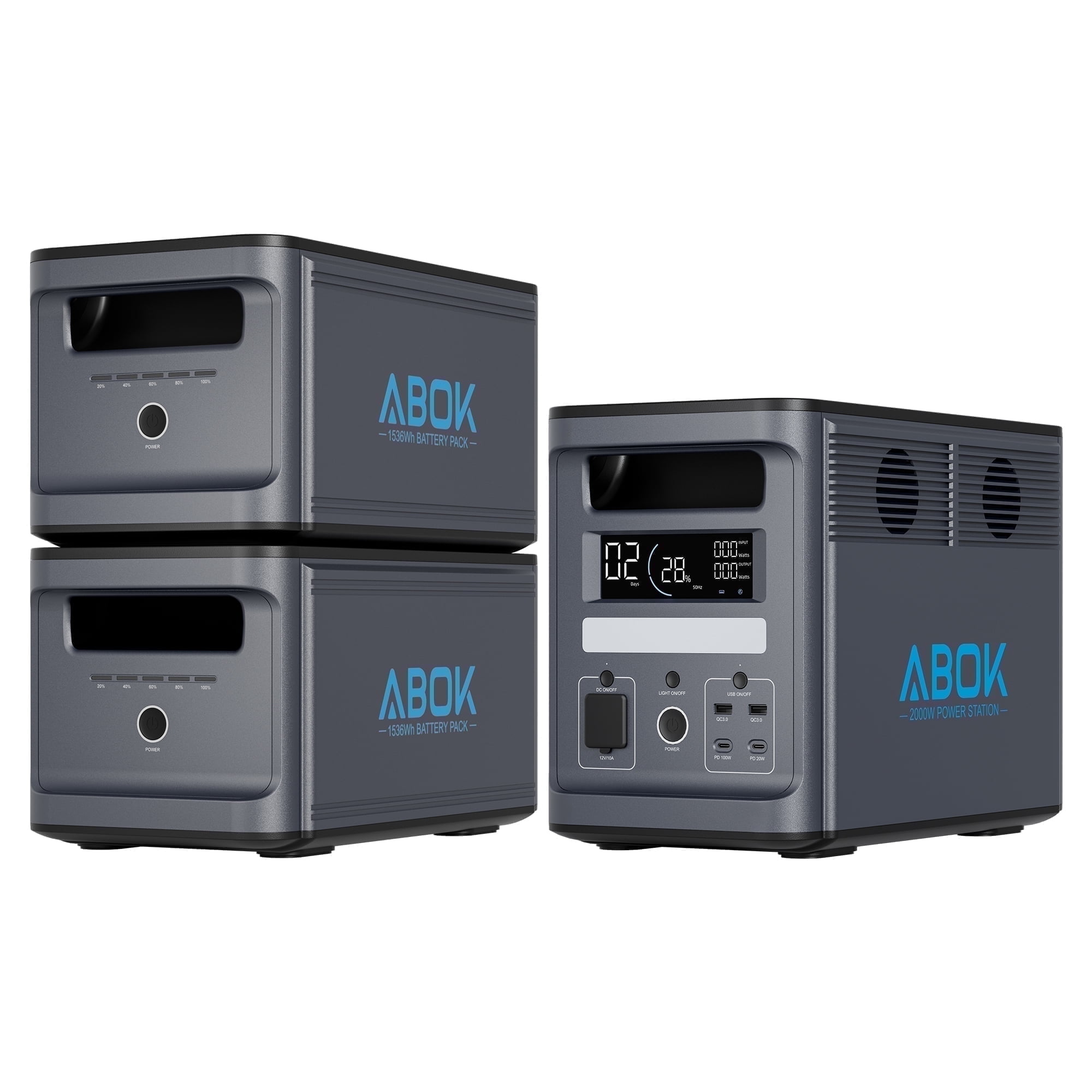 ABOK Ark2000 4608Wh Ultimate Kit – 2000W Expandable Station with 2 ...