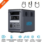 ABOK Ark2000 Expandable Power Station 2000W, 1536Wh LiFePO4 Up to 3072Wh for Home Backup, Blackouts & Hurricanes