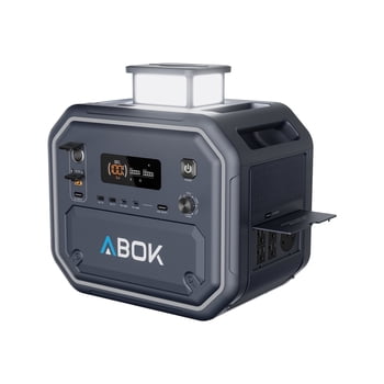 ABOK Ark2500 2500W Portable Power Station, 2160Wh LiFePO4 Solar Ready Battery Backup, Expandable to 10.8kWh, 1200W Solar Input, 1800W AC Fast Charging, UPS, USB-C for Home, RV & Camping