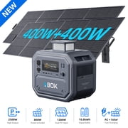 ABOK Ark2500 2500W Portable Power Station with 800W Solar Panels, 2160Wh LiFePO4 Solar Generator Kit, Dual PV Input, 1200W Solar Input, 1800W AC Fast Charging, UPS for Home RVArk2500+PV400+PV400