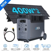 ABOK 3600W 3840Wh Solar Generator with 800W Solar Panels, LiFePO4 Portable Power Station for Home Backup, RV, Camping, Off-Grid & Power Outages Ark3600+2PV400