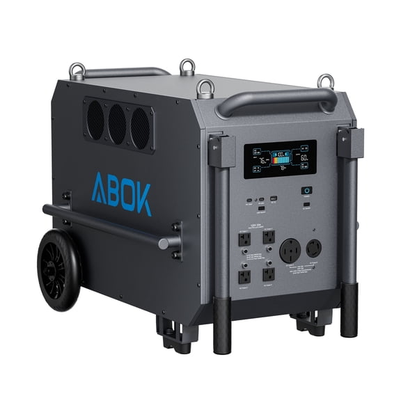 ABOK Ark7200 9792Wh LiFePO4 Solar Generator  Portable Power Station for Blackouts, Heavy-Duty Jobs, Camping & Outdoor