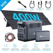 ABOK Elux1 1024Wh Portable Power Station with 400W Solar Panel & 500W DC-DC Charger, 1800W LiFePO4 RV Power System for Vanlife & Off-Grid