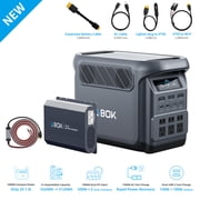 ABOK Elux1 1024Wh Portable Power Station with 500W DC-DC Charger, 1800W LiFePO4 RV Battery Backup for Driving Recharge & Vanlife