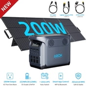 ABOK Elux1 1800W Solar Generator with 200W Solar Panel, 1024Wh LiFePO4 Power Station, Expandable 5120Wh for Camping & Home Backup