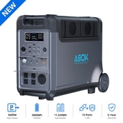 ABOK Ark3600 Expandable Power Station 3600W, 3840Wh LiFePO4 Battery Backup (Up to 11520Wh) for Whole Home, Blackouts & Hurricanes