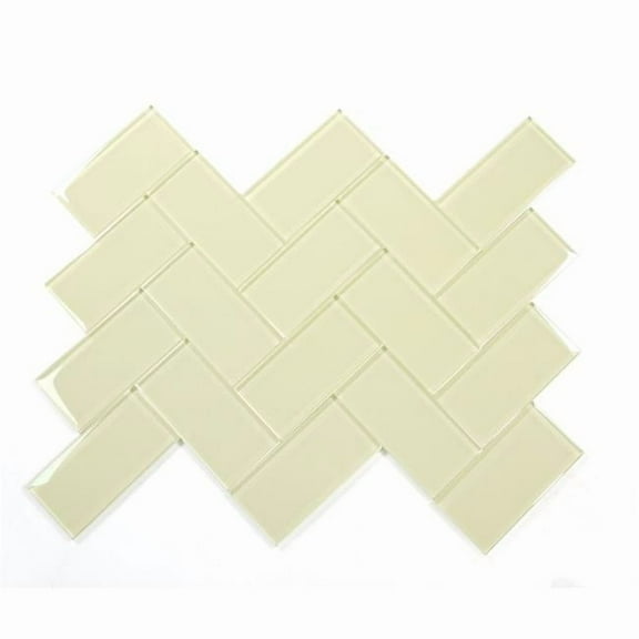 ABOLOS UNBMET0306-CR[N] Metro Cream Beige 3 in. x 6 in. Glossy Glass Subway Wall Tile (5 sq.ft/Case)