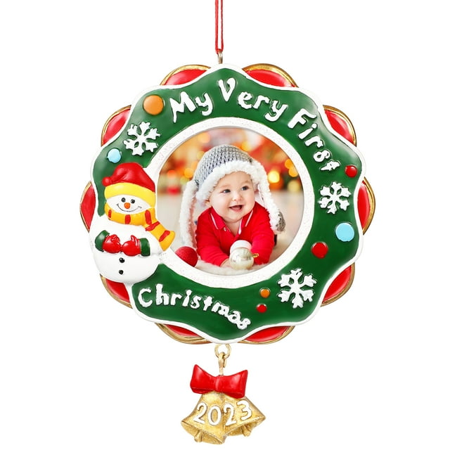 ABOOFAN My Very First Christmas Picture Frame Baby Photo Frame Resin