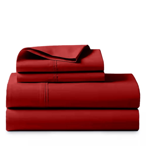 ABORN 100% Giza Egyptian Cotton 600 Thread Count 4 PC Bedsheet - Burgundy, Alaskan King 10" Deep Pocket