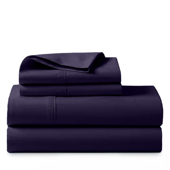ABORN 100% Giza Egyptian Cotton 600 Thread Count 4 PC Bedsheet - Plum, Twin 10" Deep Pocket