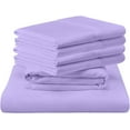 thumbnail image 1 of ABORN 300 Thread Count Organic Cotton Bedsheet 6 PC Queen Lavender 18" Deep Pockets, 1 of 7