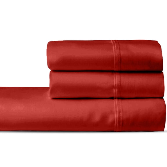 ABORN 3PC Bedsheet 800 Thread Count 100% Egyptian Cotton 20" Deep Pocket Burgundy, Full