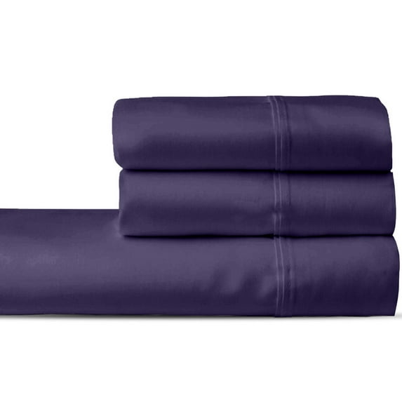ABORN 3PC Bedsheet 800 Thread Count 100% Egyptian Cotton 8" Deep Pocket Plum, Full