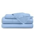 thumbnail image 1 of ABORN 400-TC Egyptain Cotton Adult Bedsheet [4 PCs Twin-XL, Light Blue] 10" Deep Pockets, 1 of 7