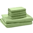 thumbnail image 1 of ABORN 400-Thread-Count 100% Egyptian Cotton Bedsheet 6 PC |Split Head King- 34" Split, Sage| 10" Deep Pockets, 1 of 8