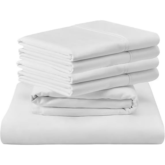 ABORN 400 Thread Count Organic Cotton Bedsheet 6 PC RV-King White 15" Deep Pockets