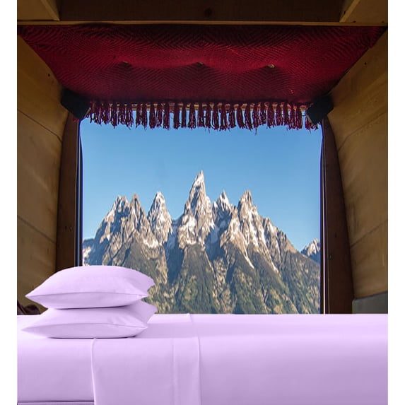 ABORN (60" X 80") RV Camper Queen 700 Thread-Count Egyptian Bedsheet 12" Deep Pockets 4 PC Lilac