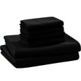 thumbnail image 1 of ABORN 600-TC 100% Egyptian Cotton Bedsheet |6-PC - Short Queen, Black| 24" Deep Pocket, 1 of 8