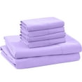 thumbnail image 1 of ABORN 600-TC 100% Egyptian Cotton Bedsheet |6-PC - Short Queen, Lilac| 28" Deep Pocket, 1 of 8