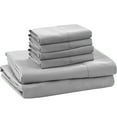 thumbnail image 1 of ABORN 600-TC 100% Egyptian Cotton Bedsheet |7-PC Split King, Light Grey| 24" Deep Pocket, 1 of 8