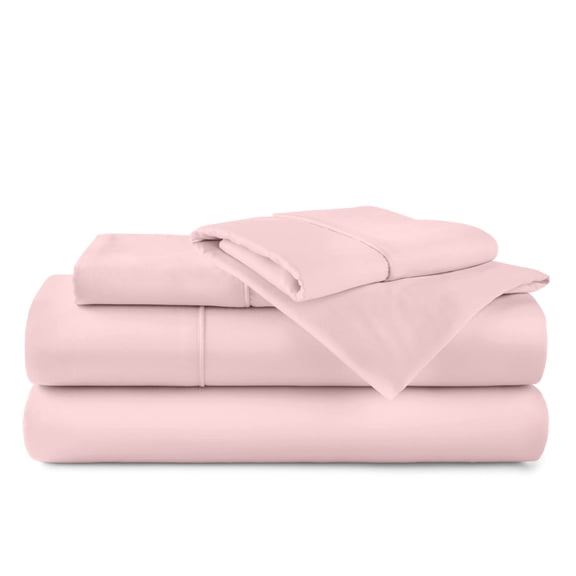 ABORN 600 Thread Count 100% Egyptain Cotton Adult Bedsheets Set, Pink, RV Short King 20" Deep Pocket