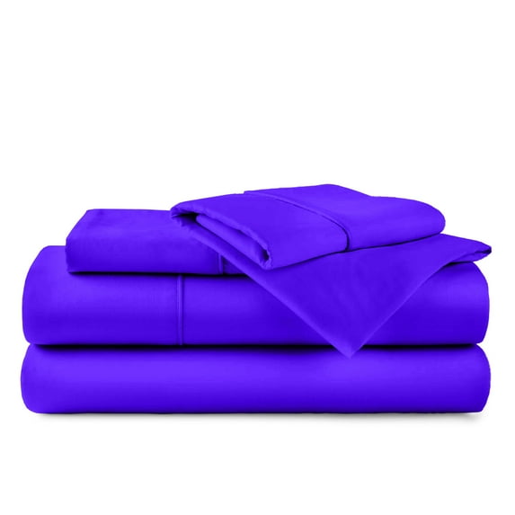 ABORN 600 Thread Count 100% Egyptain Cotton Adult Bedsheets Set, Purple, Full-XL 24" Deep Pocket