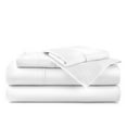 thumbnail image 1 of ABORN 600 Thread Count 100% Egyptain Cotton Adult Bedsheets Set, White, King 24" Deep Pocket, 1 of 7