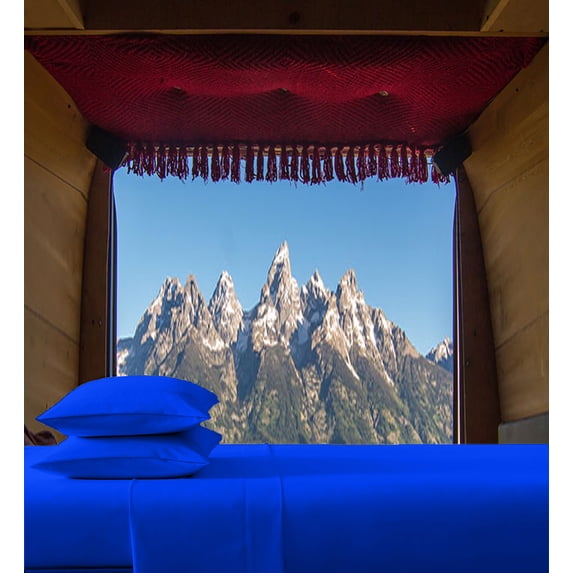 ABORN (70" X 80") RV Camper King 600-TC Egyptian CottonBedsheet 8" Deep Pockets 4-PC Royal Blue